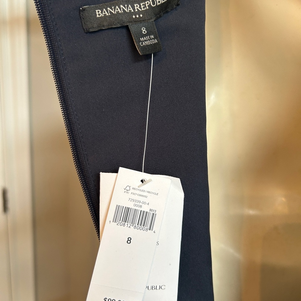 Banana Republic Textured Navy Mini Dress - Picture 2 of 8